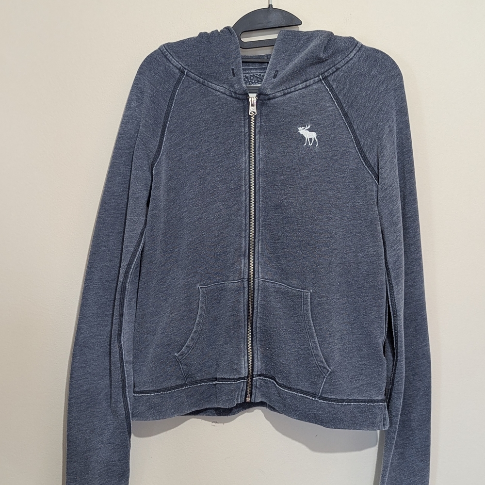 Abercrombie & Fitch Navy Blue Zip Hoodie